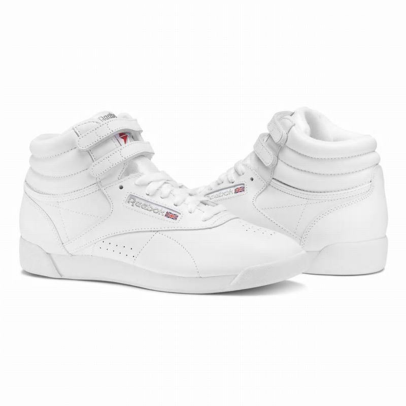Tenisi Reebok Freestyle Hi Dama Albi/Argintii Romania AP3647YK